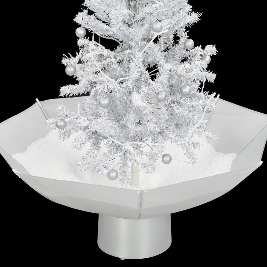 Snowing Christmas Tree with Umbrella Base White 29.5"