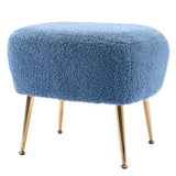 Modern Comfy Leisure Accent Chair Teddy Short Plush Particle Velvet Armchair with Ottoman for Living Room