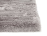 Silver Faux Fur Area Rug 8x10