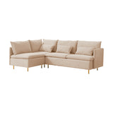 Modular L-shaped Corner sofa ;  Left Hand Facing Sectional Couch;  Beige Cotton Linen-90.9''