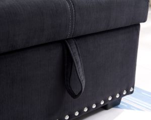 Sectional Sofa with Pulled Out Bed 2 Seats Sofa and Reversible Chaise with Storage