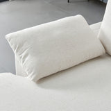 L-Shaped Linen Sectional Sofa With Left Chaise - Beige