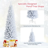 6 Feet Unlit Artificial Christmas Tree with Metal Stand