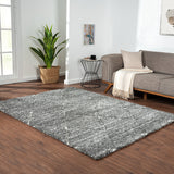 Sophie Talas Trellis Area Rug in Grey and Cream 5' W x 7' L