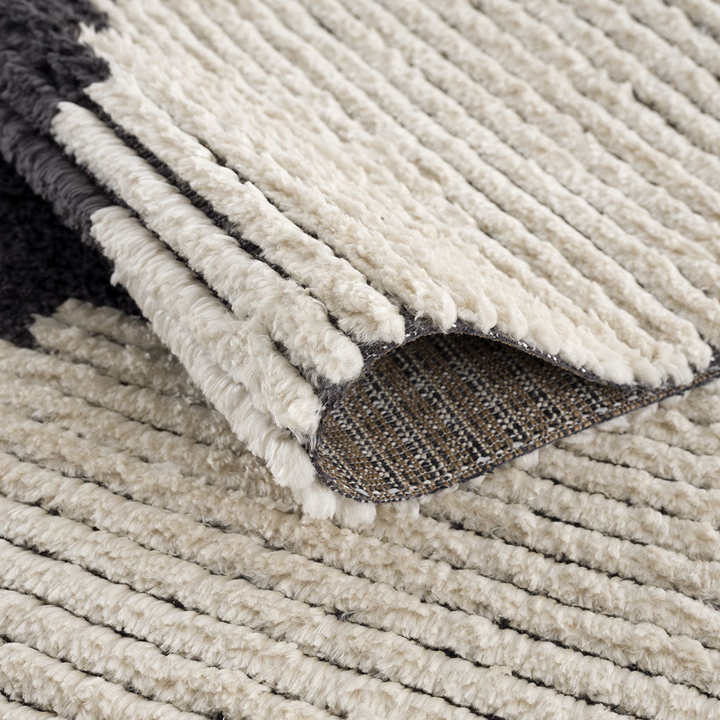 Black & Ivory Modern Area Rug 6x9