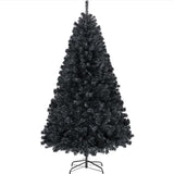 Clear Prelit Incandescent Black Hinged Spruce Artificial Christmas Tree, 6'