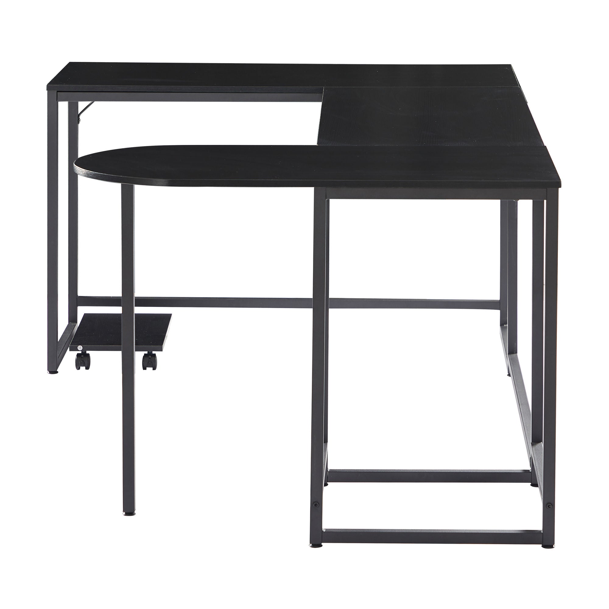 U-shaped Computer Desk - Industrial Corner Writing Desk with CPU Stand