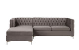 ACME Sullivan Sectional Sofa, Gray Velvet 55495