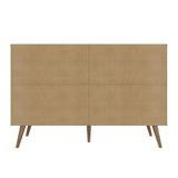 Manhattan Comfort Amber Double Dresser with Faux Leather Handles in Nature