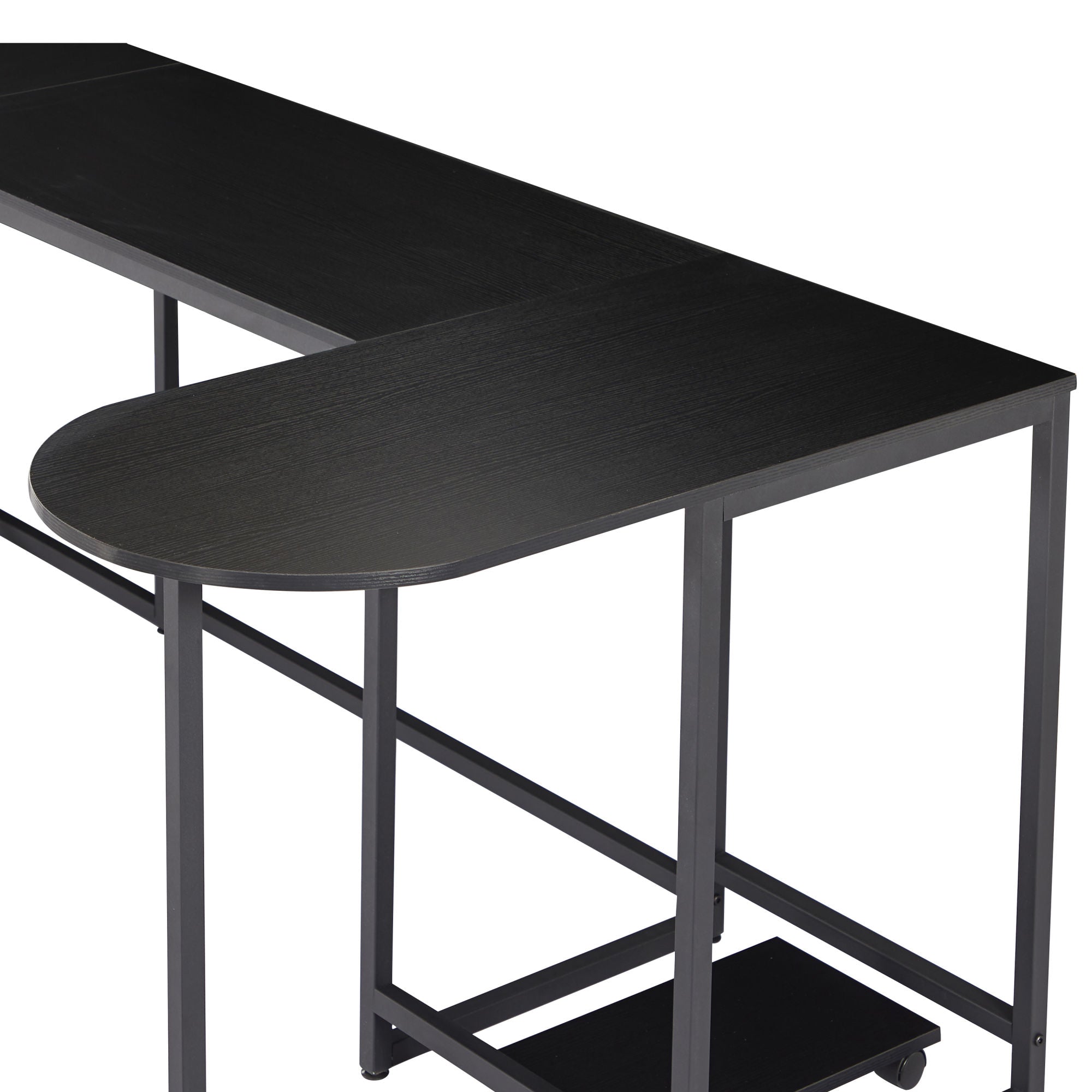 U-shaped Computer Desk - Industrial Corner Writing Desk with CPU Stand