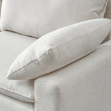 L-Shaped Linen Sectional Sofa With Left Chaise - Beige