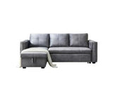 Sectional Sofa with Pulled Out Bed 2 Seats Sofa and Reversible Chaise with Storage