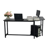 L-Shaped Desktop Computer Desk Black--YS
