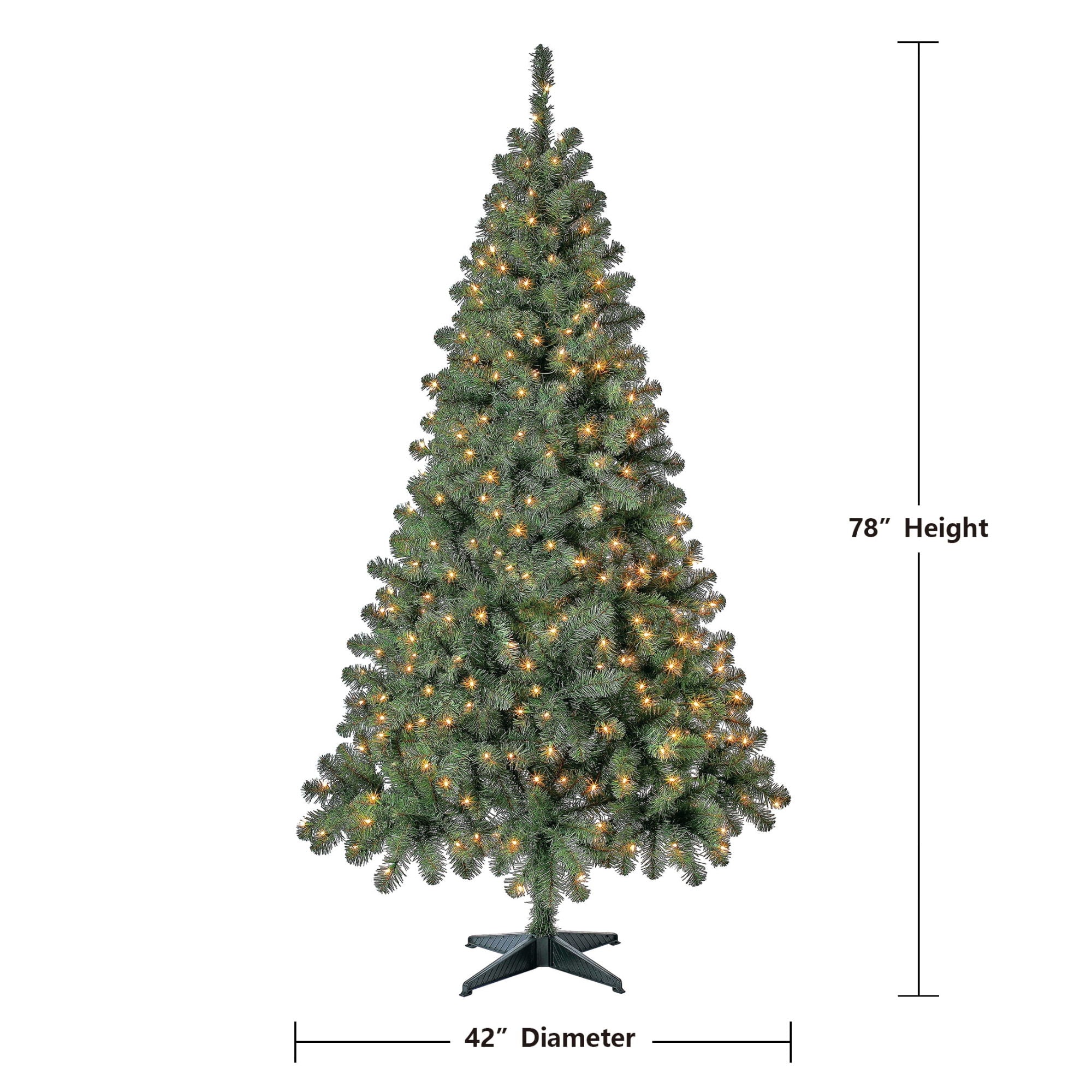 Madison Pine 6.5 ft Pre-Lit Black Artificial Christmas Tree with Clear Incandescent Lights