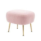 Modern Comfy Leisure Accent Chair Teddy Short Plush Particle Velvet Armchair with Ottoman for Living Room