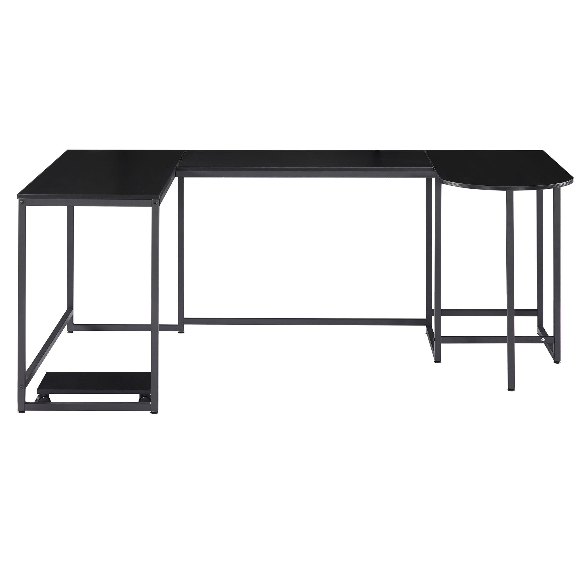 U-shaped Computer Desk - Industrial Corner Writing Desk with CPU Stand