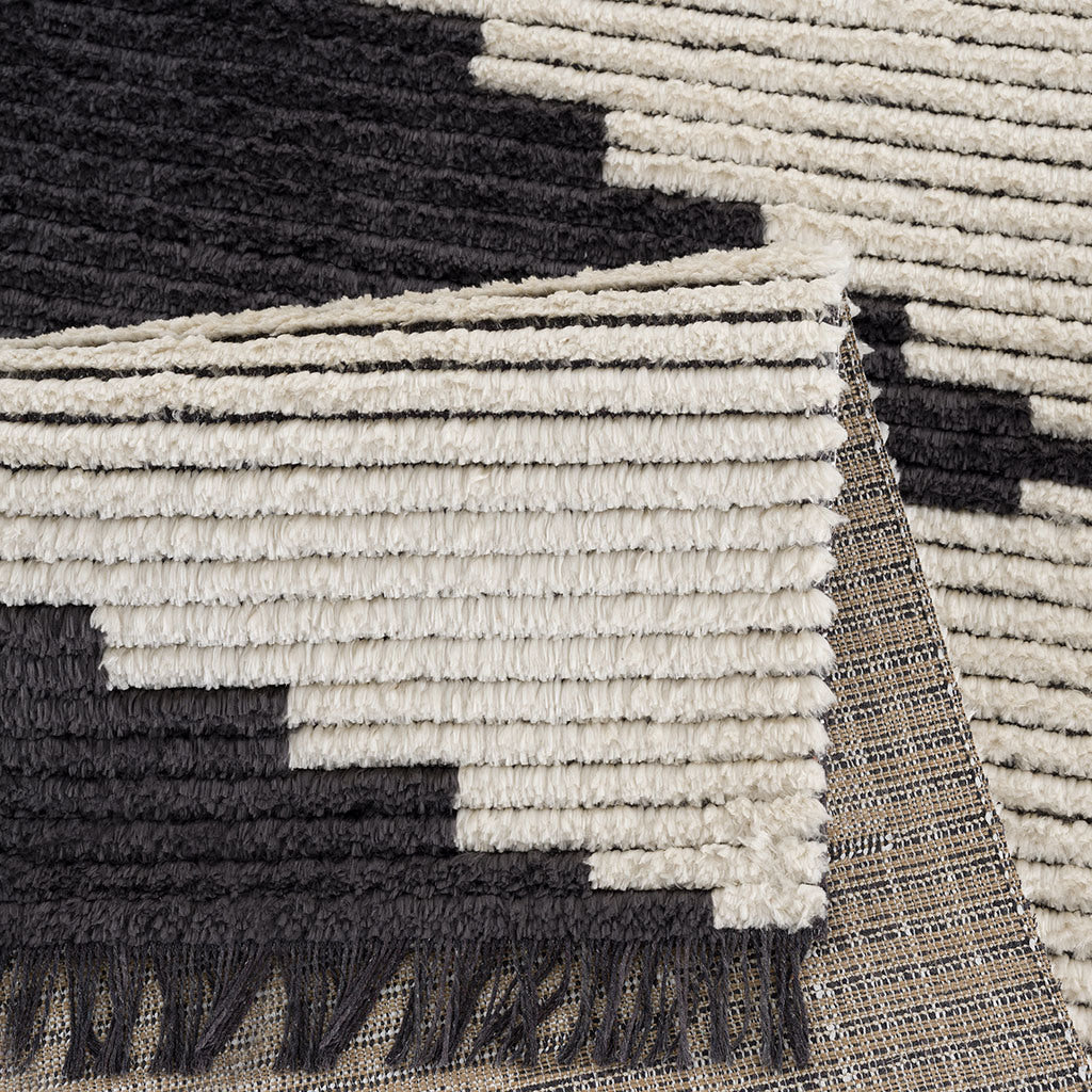Black & Ivory Modern Area Rug 6x9