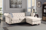 ACME Waldina Reversible Sectional Sofa in Beige Fabric LV00643