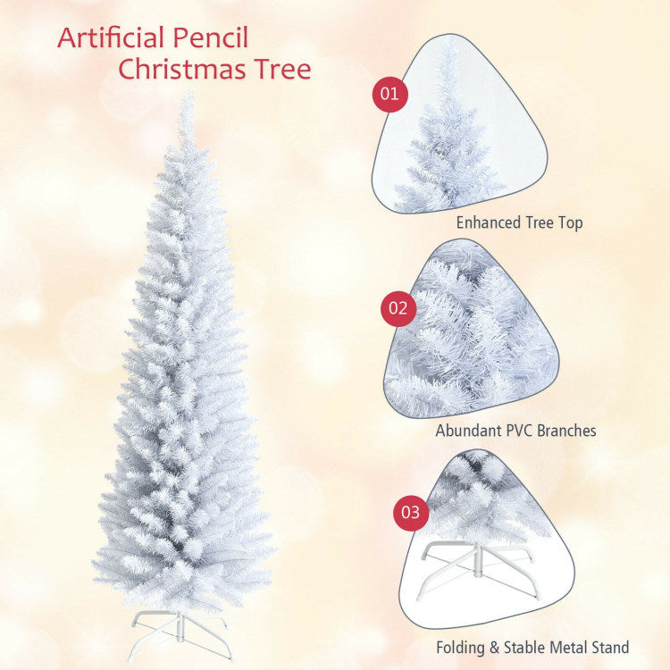 6 Feet Unlit Artificial Christmas Tree with Metal Stand