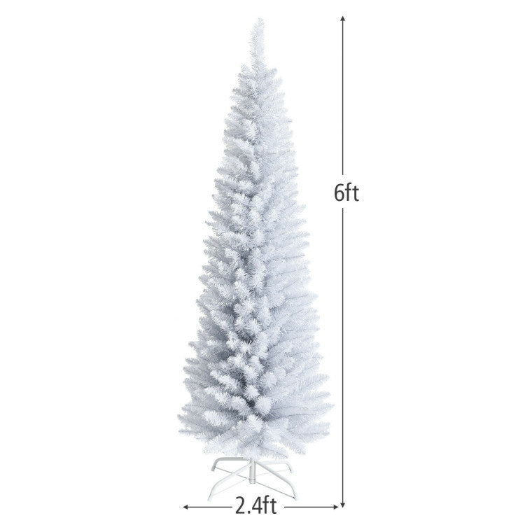 6 Feet Unlit Artificial Christmas Tree with Metal Stand