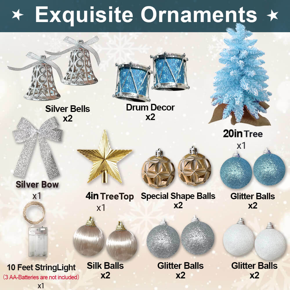 2ft Tabletop Christmas Tree with Light Christmas Decoration with Flocked Snow