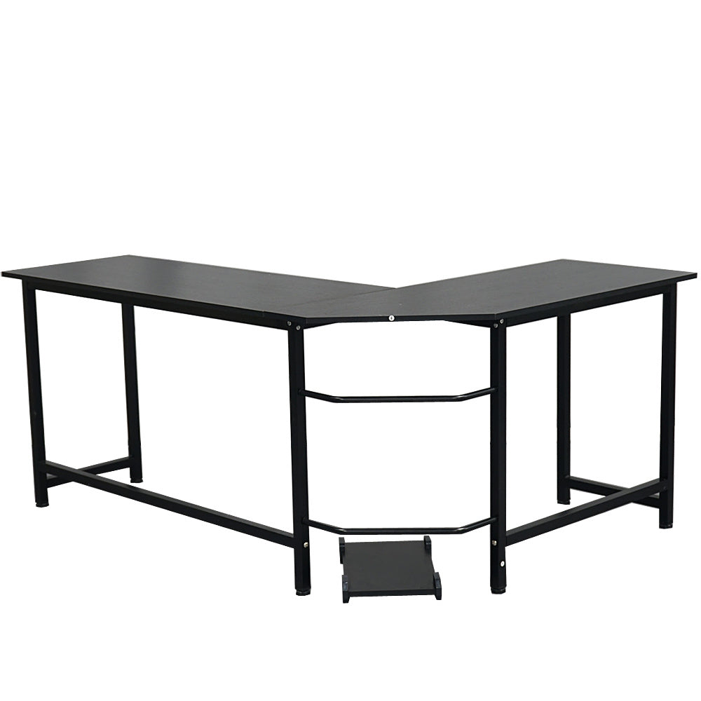 L-Shaped Desktop Computer Desk Black--YS