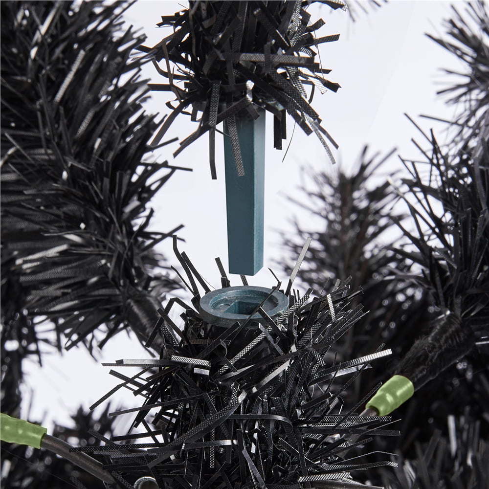 Clear Prelit Incandescent Black Hinged Spruce Artificial Christmas Tree, 6'