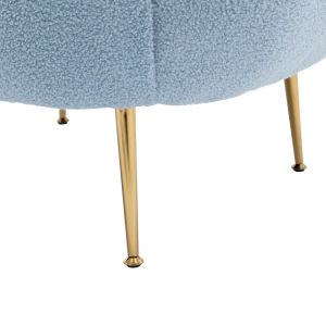 Modern Comfy Leisure Accent Chair Teddy Short Plush Particle Velvet Armchair with Ottoman for Living Room