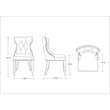 Manhattan Comfort Reine Grey and Walnut Velvet Dining Chair (Set of Two)