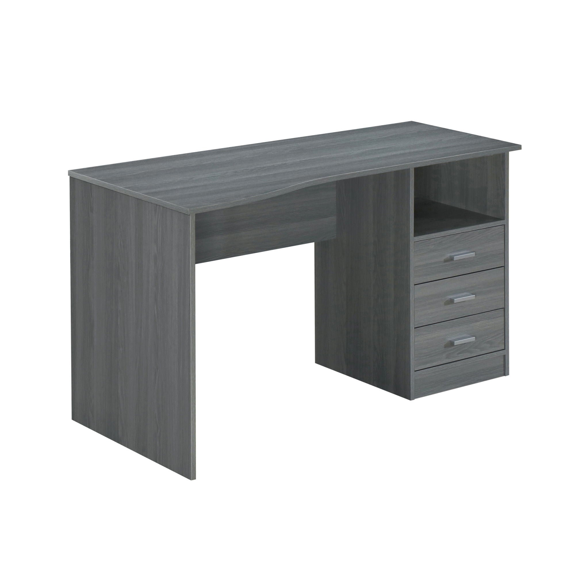 Techni Mobili Classic Computer Desk: Grey with Multiple Drawers