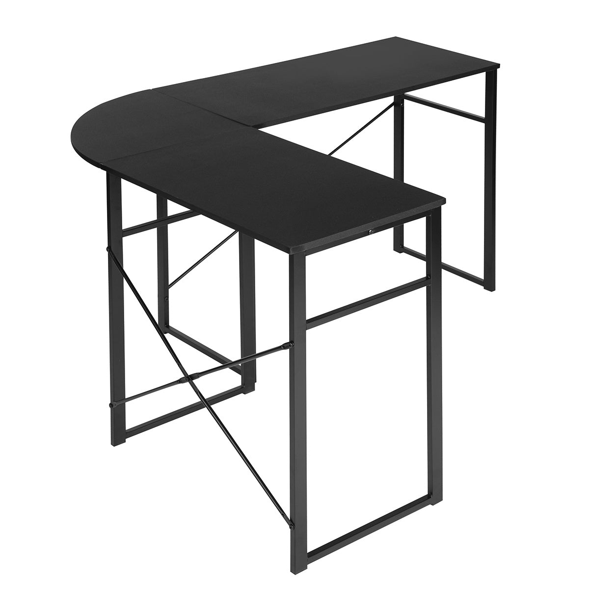 L-Shape Desk, Corner Desk, foldable, black