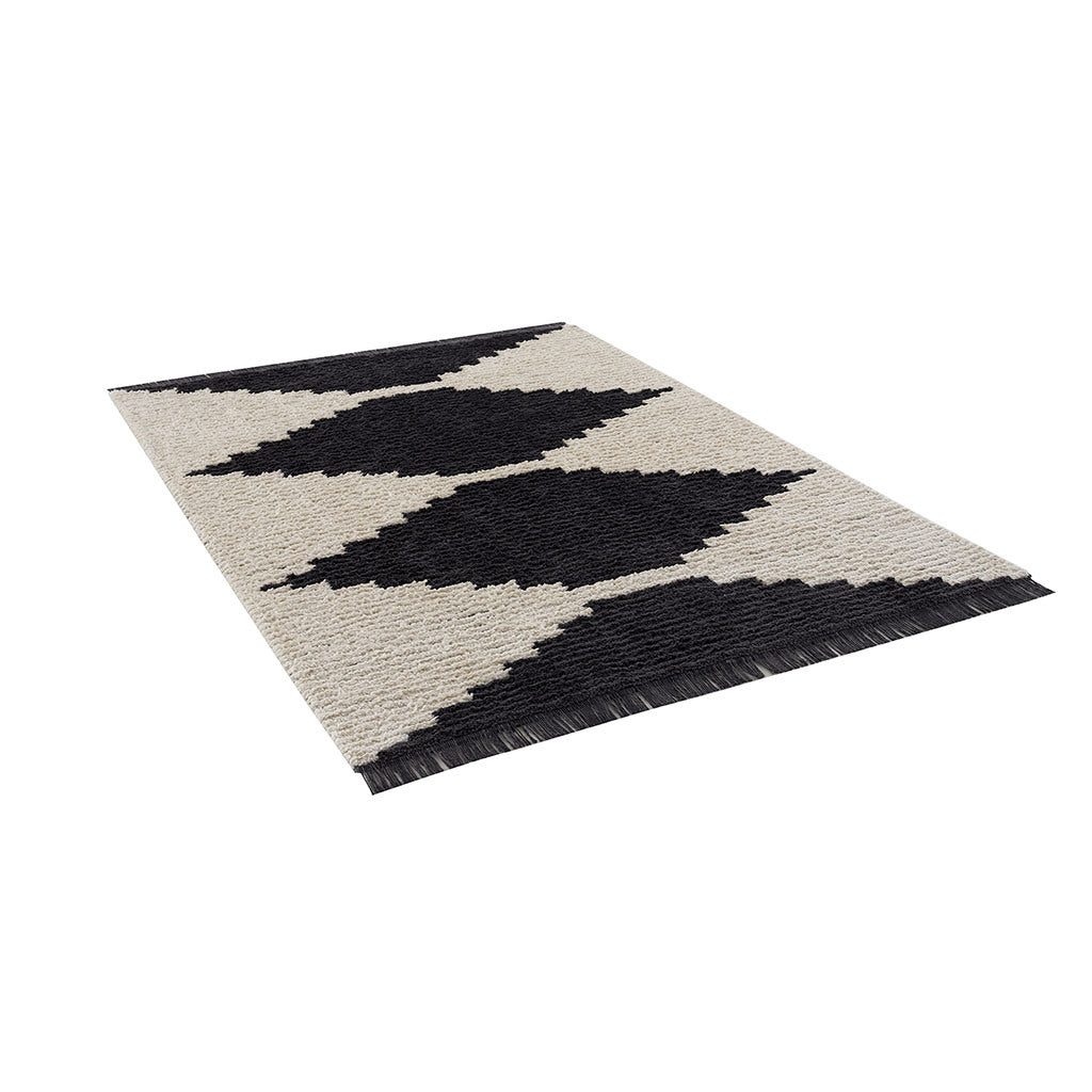 Black & Ivory Modern Area Rug 6x9