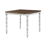 ACME Bettina 5pc Counter Height Table Set Beige Fabric, Antique White & Weathered Oak Finish DN01439