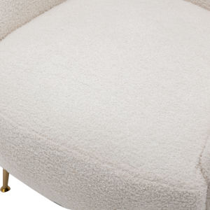 Modern Comfy Leisure Accent Chair Teddy Short Plush Particle Velvet Armchair with Ottoman for Living Room