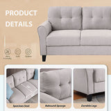 Modern Living Room Sofa Set Linen Upholstered Couch Furniture for Home or Office