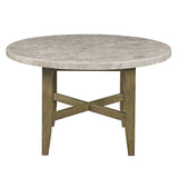 ACME Karsen Dining Table W/Marble Top & Rustic Oak Finish DN01449