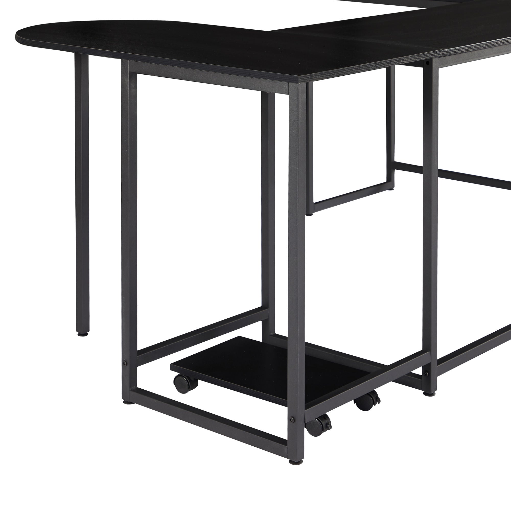 U-shaped Computer Desk - Industrial Corner Writing Desk with CPU Stand