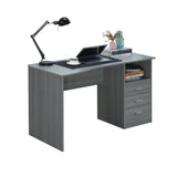 Techni Mobili Classic Computer Desk: Grey with Multiple Drawers