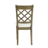 ACME Karsen Side Chair (SET-2) Beige Linen & Rustic Oak Finish DN01450