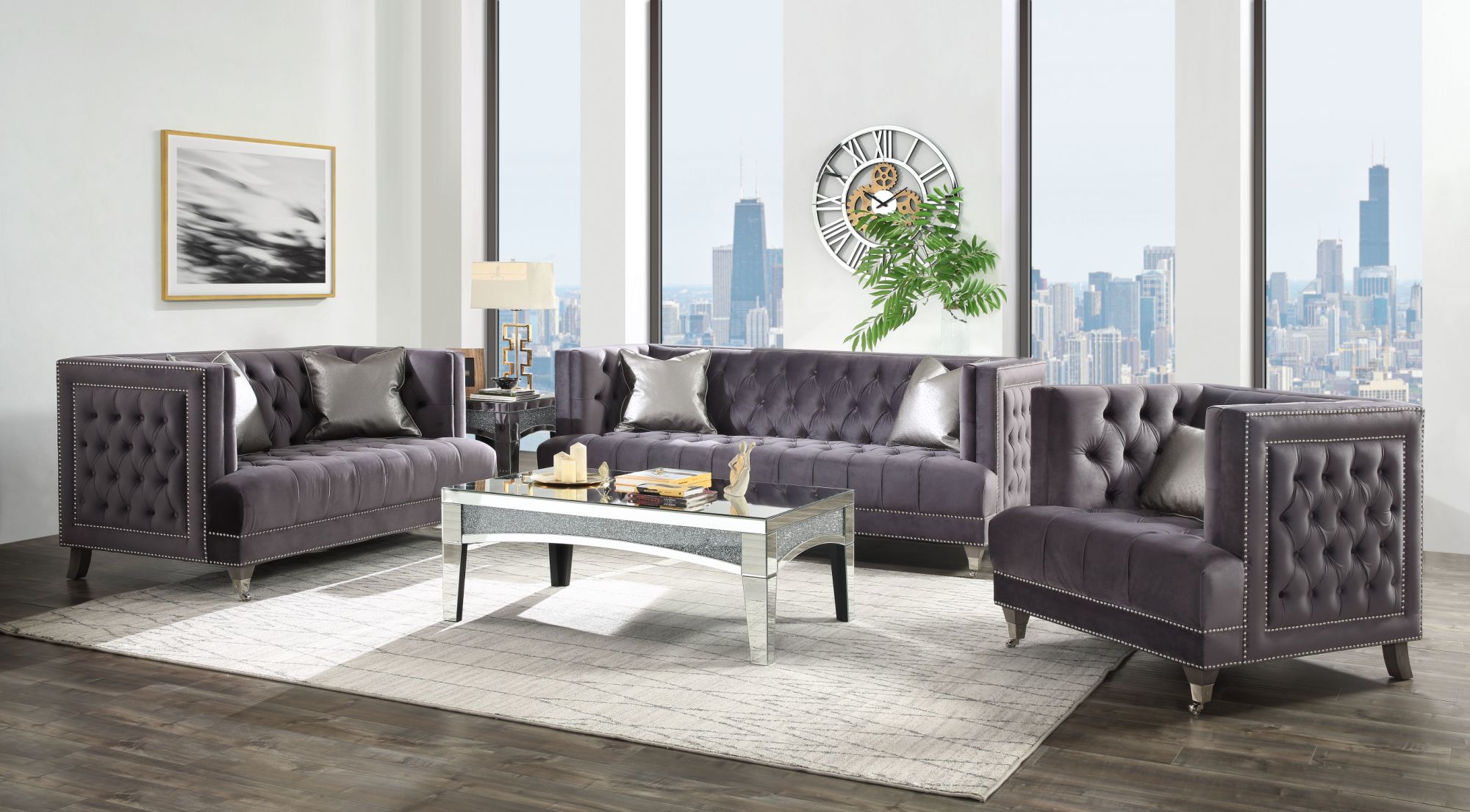 Hegio Loveseat w 2 Pillows