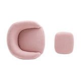 Modern Comfy Leisure Accent Chair Teddy Short Plush Particle Velvet Armchair with Ottoman for Living Room