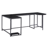 U-shaped Computer Desk - Industrial Corner Writing Desk with CPU Stand