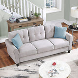 Modern Living Room Sofa Set Linen Upholstered Couch Furniture for Home or Office