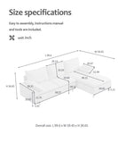 L-Shaped Linen Sectional Sofa With Left Chaise - Beige