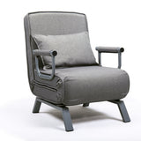 Adjustable Folding Dual-Purpose Lounge Chair Sofa Bed Recliner Gray