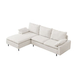 L-Shaped linen sectional sofa with right chaise,Beige