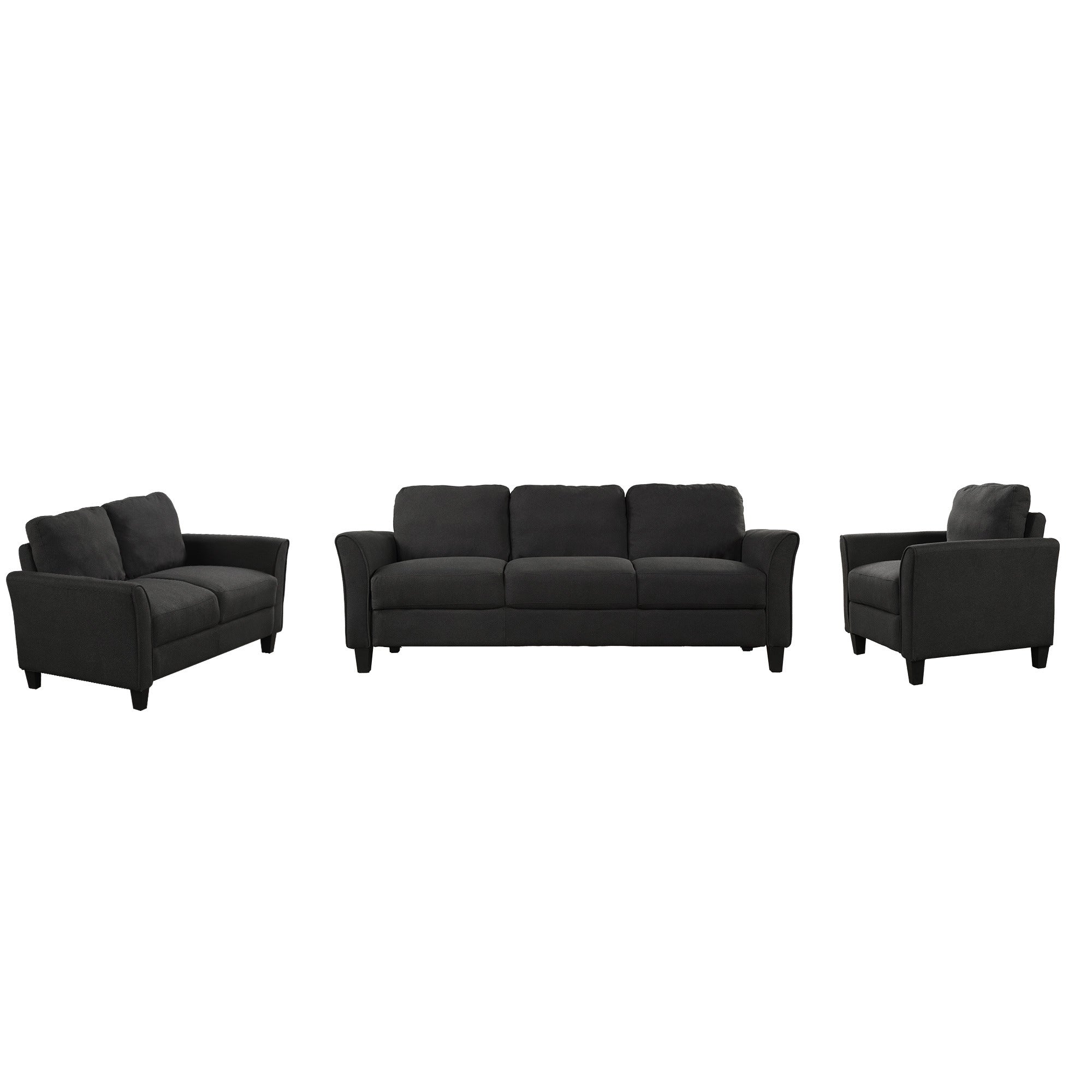 Polyester-blend 3 Pieces Sofa Set; Living Room Set