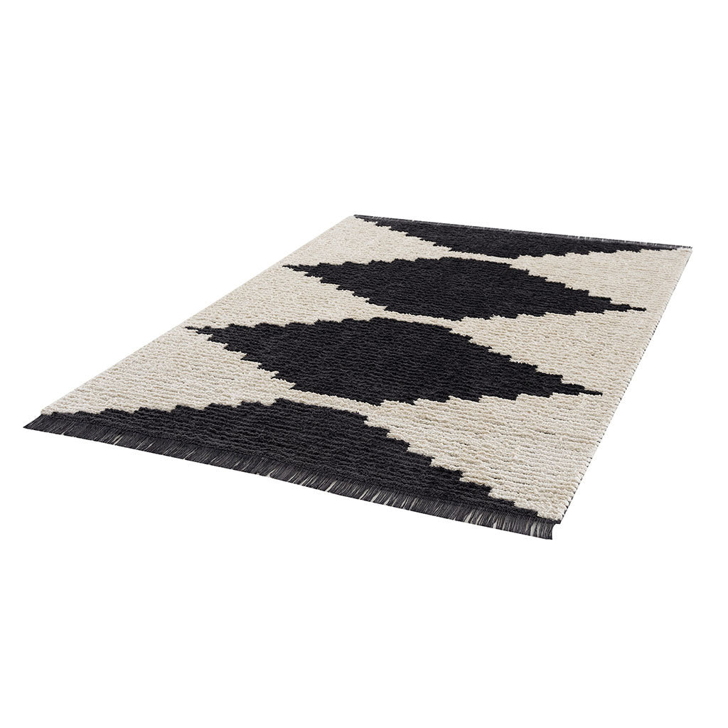 Black & Ivory Modern Area Rug 6x9