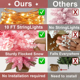 2ft Tabletop Christmas Tree with Light Christmas Decoration with Flocked Snow