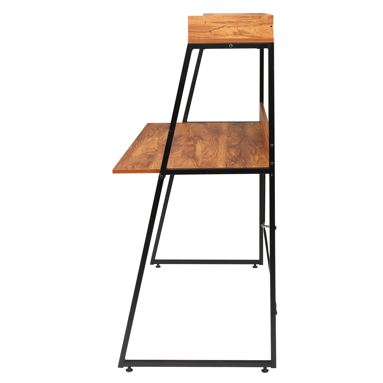 FCH Vintage Color 2-Tier Ladder Computer Desk with Storage Bookshelf - Modern Writing Table for Office and Home RT
